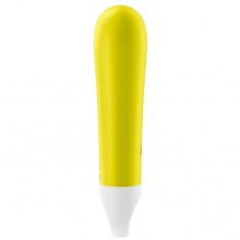 Клиторальный мини вибромассажер «Ultra Power Bullet 1», цвет желтый, Satisfyer 4007793, из материала силикон, длина 11 см.