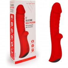 Вибратор реалистичный «5Silicone Wild Passion», цвет красный, Erokay MK-8603 RED, из материала силикон, длина 19.1 см., со скидкой