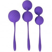 Набор вагинальных шариков 3 шт «Kegel Training Balls», цвет фиолетовый, Orion 5374380000, из материала силикон, длина 18.5 см.