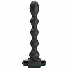 Анальный стимулятор-елочка с вибрацией «Lynn», цвет черный, Baile BI-040105, из материала силикон, коллекция Pretty Love, длина 18.2 см., со скидкой