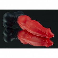 Фэнтезийный фаллоимитатор «Дог mini», цвет красный, Erasexa zoo135, из материала силикон, длина 18 см., со скидкой