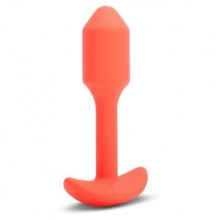 Профессиональная пробка для ношения с вибрацией «Vibrating Snug Plug 1», цвет оранжевый, B-vibe BV-034-ORG, из материала силикон, длина 10 см., со скидкой