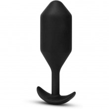 Профессиональная пробка для ношения с вибрацией «Vibrating Snug Plug 5», цвет черный, B-vibe BV-036-BLK, из материала силикон, длина 16.5 см., со скидкой
