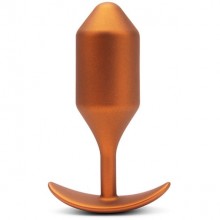 Лимитированная коллекция профессиональная пробка для ношения «B-vibe Snug Plug 4», цвет бронза, B-vibe BV-041, из материала силикон, длина 14 см., со скидкой