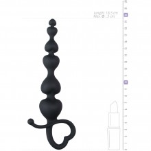 Анальные бусы «Heart Lover», цвет черный , EDC Collections ET211BLK, из материала силикон, длина 18.5 см., со скидкой