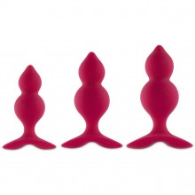 Набор из 3 анальный пробок «Bibi Twin Butt Plug » цвет розовый, FeelzToys FLZ-E27817, со скидкой