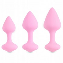 Набор анальных плагов «Bibi Butt Plug Set» цвет розовый, FeelzToys FLZ-E27864, из материала силикон, длина 9.7 см., со скидкой