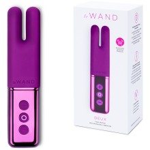 Двухмоторный мини-вибратор «Le Wand Deux» вишневый, Le Wand LW-014-CHR, из материала силикон, цвет фиолетовый, длина 11.6 см., со скидкой