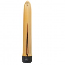 Классический вибратор, цвет золотистый, OYO OYO-C06GLD, из материала пластик АБС, цвет золотой, длина 18 см.