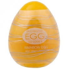 Мастурбатор-яйцо «Rainbow Yellow», цвет желтый, OYO OYO-REG01, из материала TPE, длина 6.5 см., со скидкой