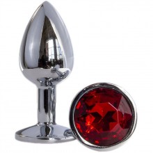 Металлическая анальная втулка «OYO» с красным кристаллом - 7,2 см, OYO PS12-EGZO-Bag-Red rose., цвет красный, длина 7.2 см.