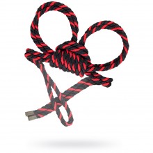 Наручники-оковы из хлопковой веревки «Узел-Альфа», черно-красные, 3.3 м, Pecado 06624-03., бренд Pecado BDSM, длина 3.3 см., со скидкой