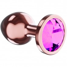 Анальная пробка «Diamond Quartz Shine», размер S, цвет розовое золото, Lola Toys 4023-01lola, длина 7.2 см., со скидкой