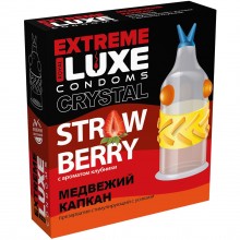 Презервативы с усиками «Extreme Медвежий Капкан» с ароматом клубники, латекс, Luxe 5217lux, цвет прозрачный, длина 18 см., со скидкой