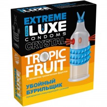Стимулирующий презерватив «Убойный бурильщик» с ароматом тропических фруктов, 1 шт., Luxe 4654lux, длина 18 см., со скидкой