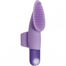 Фиолетовая вибропуля с силиконовой щеточкой для клиторальной стимуляции «Fingerific», Evolved EN-RS-2810-2, цвет фиолетовый, длина 8.89 см., со скидкой
