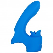 Вибронасадка на палец с имитацией движений языком «Flick It», цвет синий, Evolved GX-RS-9109-2, длина 13.6 см., со скидкой