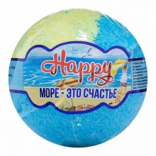 Бурлящий шар «Happy: Море это счастье», Лаборатория Катрин KAT-15013, из материала соль, цвет бирюзовый