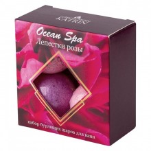 Набор бурлящих шаров для ванн «Ocean Spa: Лепестки розы» 4 шт по 40 г, Лаборатория Катрин KAT-18041, цвет розовый, со скидкой