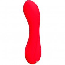 Изогнутый вибратор «Solar Skadi», цвет красный, Le Frivole Costumes 06124, из материала силикон, длина 11.7 см., со скидкой