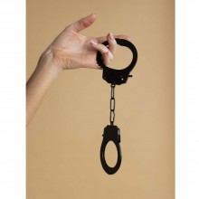 Классические наручники рокового черного цвета «Be Mine», Le frivole 06508, со скидкой