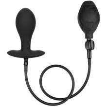 Расширяющаяся анальная пробка с грушей «Weighted Silicone Inflatable Plug Large», цвет черный, California Exotic Novelties SE-0429-15-3, бренд CalExotics, из материала силикон, длина 8.25 см., со скидкой