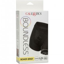 Трусы боксеры для страпона «Boundless Boxer Brief Harness», цвет черный, размер L/XL, California Exotic Novelties SE-2701-28-3, из материала хлопок, со скидкой