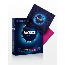 Презервативы классические «My.Size», размер 64, упаковка 3 шт, R&S Consumer Goods GmbH 143217, из материала латекс, цвет прозрачный, длина 22.3 см.