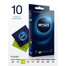 Презервативы классические «MY SIZE №10», длина 16 см, ширина 4.9 см, латекс, R&S Consumer Goods GmbH 143166, цвет прозрачный, длина 16 см., со скидкой