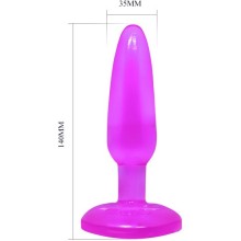 Фиолетовая анальная втулка «Butt plug», Baile BI-017001-0603, из материала силикон, длина 14 см., со скидкой