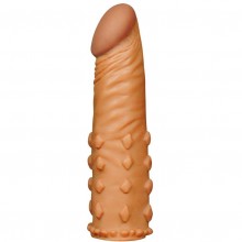 Коричневая насадка-удлинитель «Add 2 Pleasure X Tender Penis Sleeve», 18 см, LoveToy LV1054, из материала TPE, длина 18 см., со скидкой