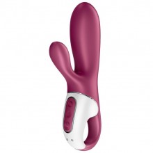 Вибратор-кролик «Hot Bunny» с функцией нагрева, цвет красный, Satisfyer 4001678RED, из материала силикон, длина 17.5 см., со скидкой