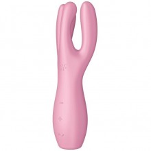 Вибромассажер для клитора и половых губ «Threesome 3», цвет розовый, Satisfyer 4037158PNK, из материала силикон, со скидкой