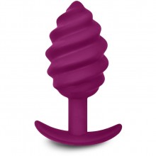 Витая силиконовая анальная пробка для ношения, цвет фиолетовый, Gvibe FT10585, цвет малиновый, длина 10.5 см., со скидкой
