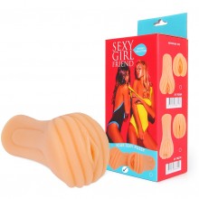Телесный мастурбатор-вагина с рельефным тоннелем, Bior Toys sf-70270, из материала TPR, коллекция Sexy Girl Friend