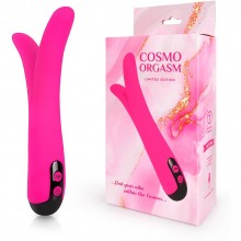 Ярко-розовый перезаряжаемый сплит-вибратор «Cosmo Orgasm», 7 режимов вибрации, общая длина 22 см, Bior Toys csm-23157, из материала силикон, длина 22 см., со скидкой