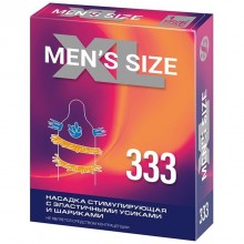 Одноразовая стимулирующая насадка «Men Size XL 333» с эластичными усиками, 1 шт, Sitabella 1445, бренд СК-Визит, из материала латекс, цвет бесцветный, длина 19 см.
