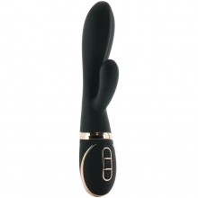 Вибратор-кролик «Dual Stim Rabbit Vibrator», цвет черный, Fredericks Of Hollywood FOH-012BLK, диаметр 4 см., со скидкой