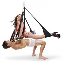 Секс-качели подвесные «Yoga Sex Swing», цвет черный, PipeDream 2127-23 PD, из материала нейлон, со скидкой