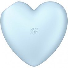 Вакуумный клиторальный стимулятор «Cutie Heart», цвет голубой, Satisfyer J2018-276-2, из материала силикон, со скидкой