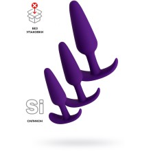 Набор из трех анальных втулок, цвет фиолетовый, 351040, бренд OEM, из материала силикон, длина 12.5 см., со скидкой