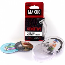 Ультратонкие презервативы «Maxus Air Sensitive №3», 00-00000780, из материала латекс, цвет прозрачный, со скидкой