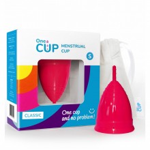 Розовая менструальная чаша «OneCUP Classic», размер S, OC86, из материала силикон, длина 6.8 см., со скидкой