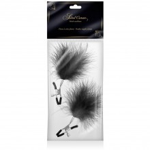 Зажимы для сосков «Sweet Caress» с черными перьями, Sas Editions Concorde 5700690010, цвет серебристый, со скидкой