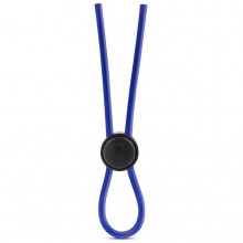 Синее эрекционное лассо «Silicone Loop Cock Ring», Blush Novelties BL-31092, из материала силикон, цвет синий, длина 13.7 см.