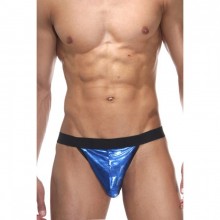 Мужские блестящие стринги, цвет синий, размер L/XL, La Blinque LBLNQ-15003-LXL, со скидкой