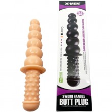 Анальный жезл «Sword Handle Butt Plug 13.8 inch», цвет телесный, материал пвх, X-MEN-3018-flesh, длина 35 см., со скидкой