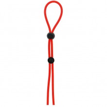 Лассо с двумя бусинами на пенис «Stretchy Lasso Cage», цвет красный, Dream Toys 21414, со скидкой