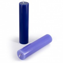 Набор из 2 свечей «Wax Play To Flame», цвет синий и фиолетовый, Lola Games 1067-02lola, из материала парафин, коллекция Bondage Collection, длина 13 см., со скидкой
