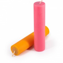 Набор из 2 свечей «Wax Play Bondage To Heat Up», цвет оранжевый и розовый, Lola Games 1067-01lola, из материала парафин, коллекция Bondage Collection, длина 13 см., со скидкой